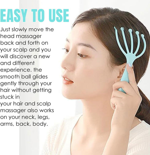 Seddy Scalp Massager, Portable Hand Held SPA Head, Neck, & Body Massager for Deep Relaxation & Stress Reduction- Stimulates Blood Circulation in T...