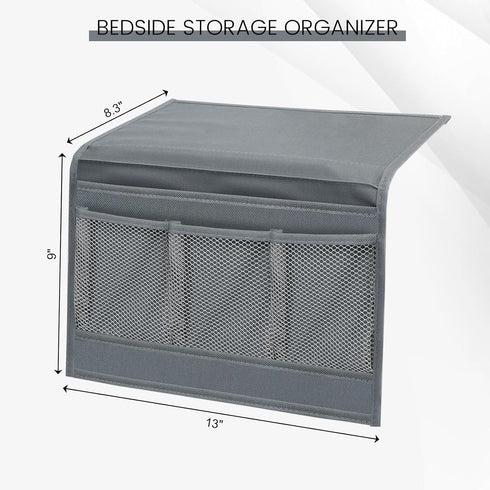 MCPINKY Bedside Storage Organizer, Couch Caddy Bedside Caddy Grey for Remote Control Magazine Phone...
