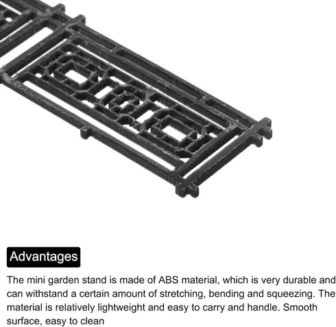 MECCANIXITY 2pcs 7.87 Inch Miniature Garden Fence, Mini Ornament Wood Picket Fence Decorative for Dollhouse Home DIY, 0.08" Black Classical Style...