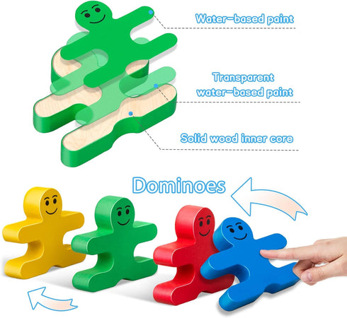 Montessori Toys for 2 3 4 Year Old Boys Girls Gifts, 16pcs Wooden Building Blocks for Toddlers 1-3 Year Old, Stacking Blocks Sensory Toys for Kids...
