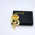 Retro Crystal Snake Brooch Gold Plated Cobra Animal Corsage Suit Jacket Brooch Pin Fashion Jewelry for Men Women Gifts...