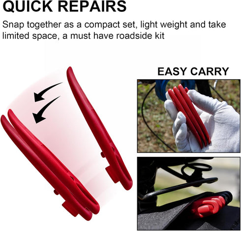 6Pcs Compact Roadside Bicycle Tyre Levers Tool for Inner Tube Tire, 4.1 x 0.76 x 0.48 in, Solid Reliable Plastic Bike Tire Spoons Set, Lightweight...