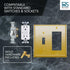 BRASS High Polished Gold Light Switch Cover MIDSIZE Wall Plate Combination Toggle Decorator Rocker 2 Gang Decora Toggle Metal Wallplate Combo Deco...