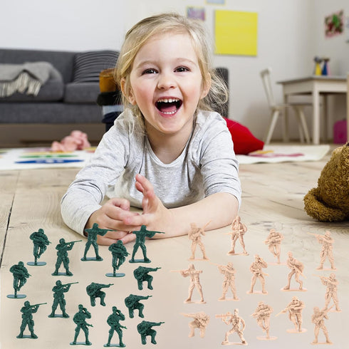 Shindel 100PCS Army Men Toy Soldiers, Plastic Army Men Playset Green Yellow Soldier Figures 10 Poses for Boys Birthday Gift...