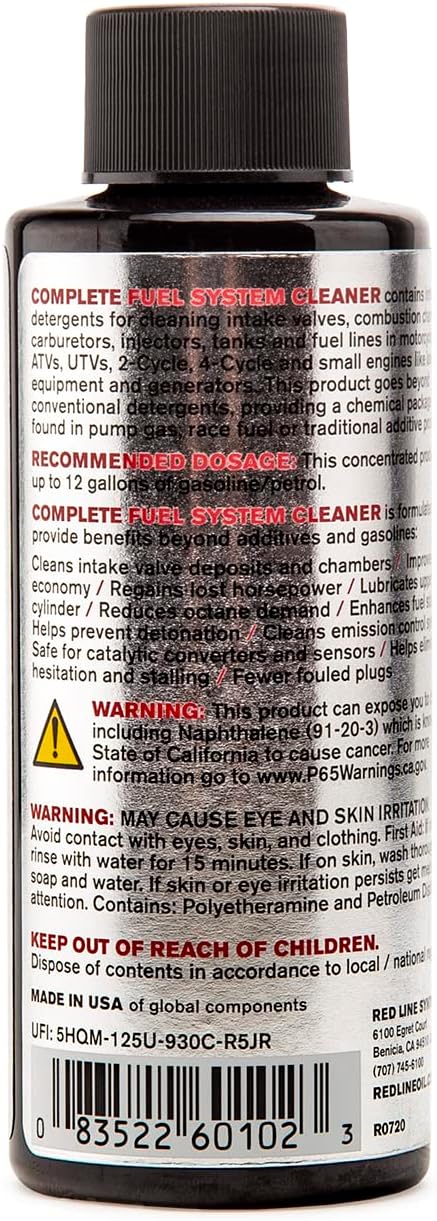 Red Line 60102 Complete Powersports Fuel System Cleaner - 4 Ounces...