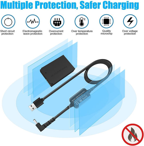 TKDY ACK-E12 USB Cord Cameras Power Supply M50 Dummy Battery LP-E12 DR-E12 DC Coupler Kit, fit for Canon EOS M50 Mark II, EOS M50 M100 M200 M M2 M...