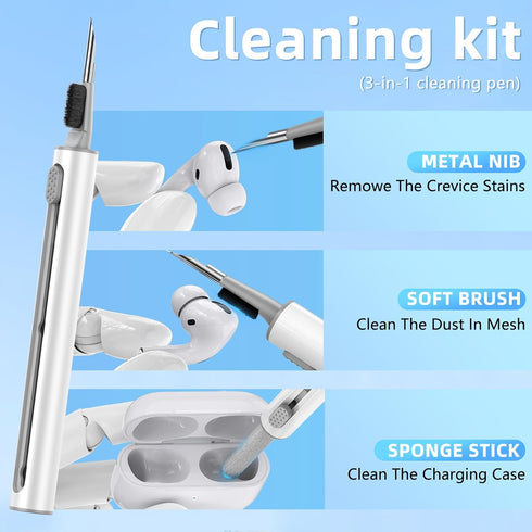Compatible with Airpods Pro 2nd/1st Generation Case Cover with Cleaner Kit,Clear Soft TPU Transparent with Lock for AirPods Pro 2 Charging Case(US...