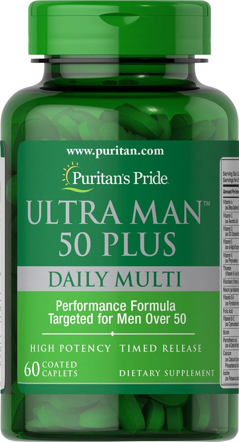 Puritan's Pride High Potency Ultra Man 50 Plus Coated Caplets, 60 Count...
