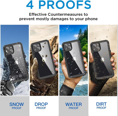 AICase Waterproof Case for iPhone 15(6.1") with MagSafe Snowproof,Dustproof and Shockproof, IP68 Certified Full Body Protection Fully Sealed Under...