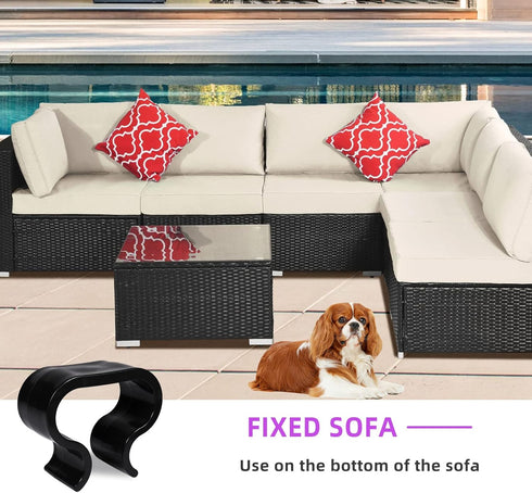 SUQ I OME Pack of 10 Outdoor Patio Garden Wicker Rattan Furniture Aligment Sofa Rattan Chair Fastners Clip Sectional Connector - Non Slip (2.13 in...