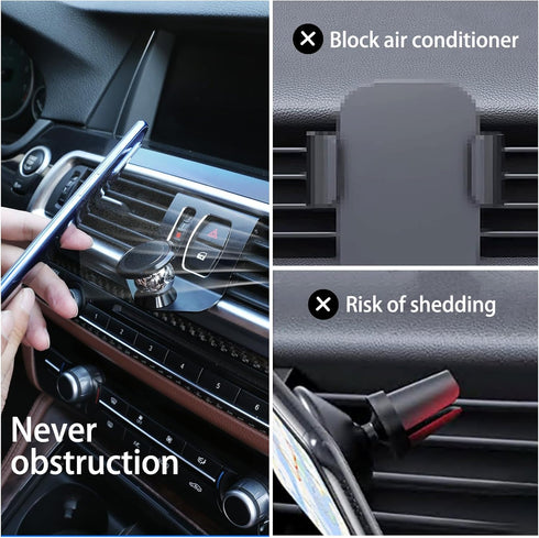 LLKUANG 360-Degree Rotary Cell Phone Holder Mobile Phone Mount Black(magnet) for BMW 5 Series F11 F10 F07 2010-2016 (Black)...