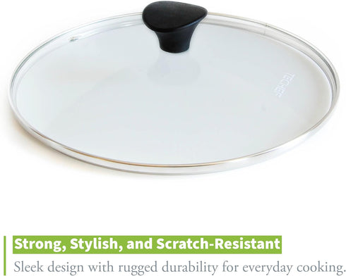 TECHEF 8 Inch Tempered Glass Lid – Fits 8” Frying Pans and Pots – Steam Vent, Stainless Steel Rim – Oven & Dishwasher Safe – Made in Korea...