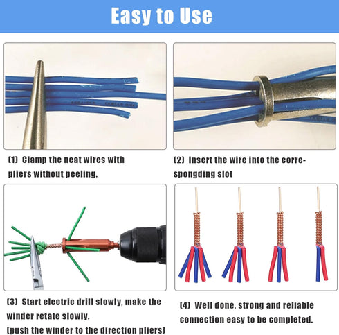 Universal Wire Twisting Tool, Wire Stripper and Twister, Quick Connector Twist Wire Tool for Electrician by Drill Drivers or Manually 2.5-4 Square...
