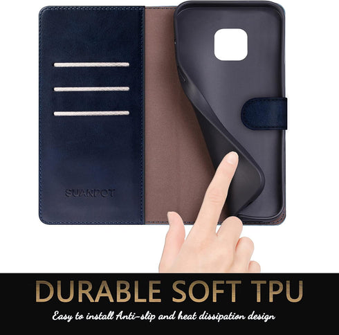 SUANPOT for Moto G Power 2021 with RFID Blocking Leather Wallet case Credit Card Holder, Flip Folio Book Phone case Shockproof Cover for Women Men...