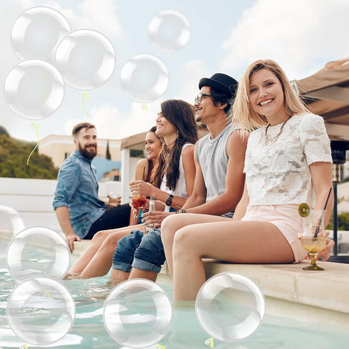 50 Pcs Clear Bubble Bobo Balloons Burbuja Transparent Clear Balloons for Christmas Wedding Birthday Indoor Outdoor Party Decoration(10 Inch)...