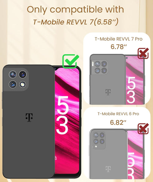 Dretal for T-Mobile REVVL 7 5G Case with 2X Screen Protector, 360° Rotatable Ring Holder Magnetic Kickstand,Plated Gold Edge Slim Soft TPU Protect...