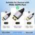 HDMI to Mini HDMI Cable 4 FT, High Speed HDMI to Mini HDMI Cable, Bi-Directional 2.0 Cord, 4K@60Hz, Compatible with Camera, Camcorder, Tablet and ...