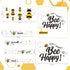 12 Pcs Bee Gnome Wall Decals Honey Bee Window Decor Clings Vinyl Inspirational Quotes Wall Window Sticker for Kitchen Office Fridge Decoration Par...