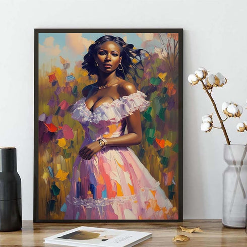 MANUKS 5D Diamond Painting Kit African Women Full Drill by Number Kits, Diamond Art African Woman Paint with Diamonds Black Woman Embroidery DIY C...