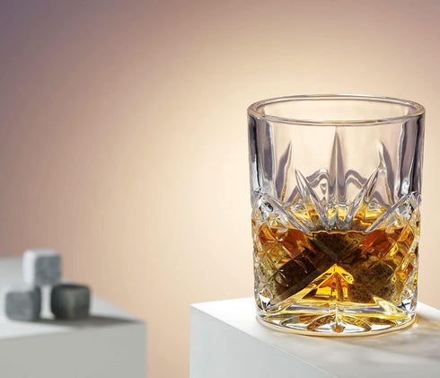 Godinger Whiskey Glass and Whiskey Stones, Gift Set Includes Old Fashioned Whiskey Glasses, 6 Whiskey Rocks Chilling Stones and Storage Pouch, Gif...