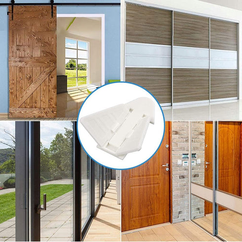 10 Pcs White Sliding Door Lock, Maveek Child Safety Lock for Slide Glass Door Patio Door Window Security Bar, Keyless Jammer Stopper Baby Proofing...