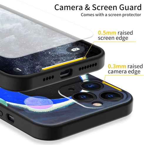 Berkin Arts Compatible with iPhone 11 Pro Max Case Silicone Cover with Screen Protector Color Field Colorful Moongate (Several Circles by Wassily ...