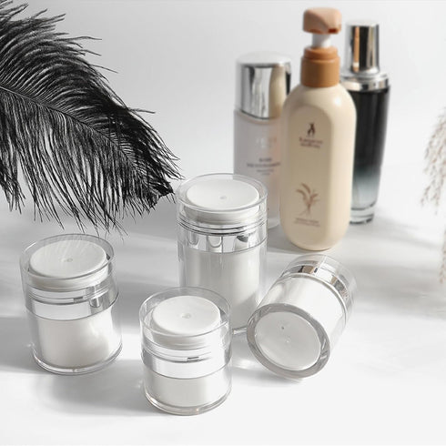 Airless Pump Jars, Travel Vacuum Cream Bottle, Airless Pump Bottles, Refillable Moisturizer Vacuum Bottle, Empty Cosmetic Dispenser with Pump for ...