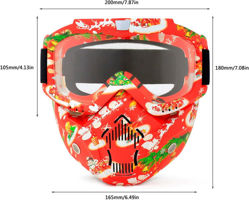 SPOSUNE Motorcycle Goggles Paintball Mask, Detachable Face Mask ATV Goggles, Dirt Bike Goggles Safety Ggoggles for Men Women...