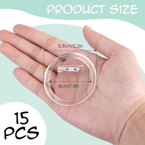 15 Pcs Acrylic Button Pin 2 Inches Photo Buttons Blank Pin Small Blank Clear Button Make Your Buttons Custom Button Pins Blanks with Clear Picture...