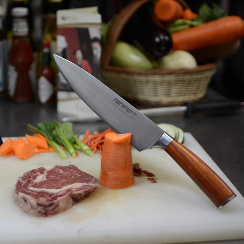 TONIFE 8-Inch Chef Knife with 7Cr17MoV High Carbon Stainless Steel Kitchen Knife with Natural Rosewood Handle...
