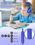 ELECDER Kids Headphones, S8 Wired Headphones for Kids with Microphone for Boys Girls, Adjustable 85dB/94dB Volume Limited (Navy/Blue)......