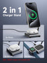 JSAUX 2-in-1 Wireless Charging Station, 15W Magsafe Charger Foldable Metal Magnetic Charger Stand Compatible with iPhone 15/15 Pro Max/14 13 AirPo...