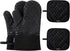 Set of 4 Oven Mitts and Pot Holders, 482 F Heat Resistant Hot Plate Moving Non-Slip Gloves for BBQ, Grill, Baking, Cooking, Oven, Microwave (Black...