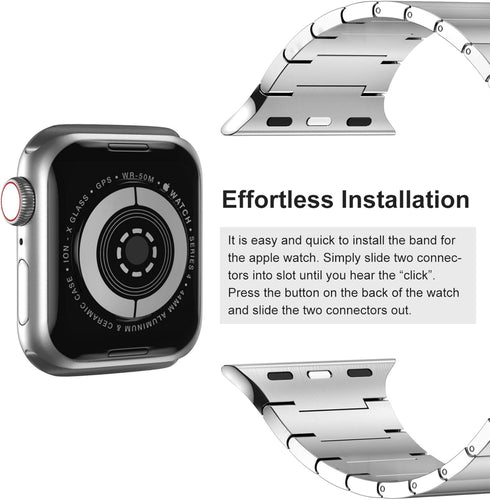 Fitlink Compatible with Apple Watch Bands 42mm 44mm 40mm 38mm, Upgraded Version Stainless Steel Metal Watch Band for Apple Watch Series 5/4/3/2/1 ...