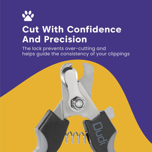 Dudi Pet Dog Nails Clippers and Nail File - Cat or Puppy Claw Trimmers with Lock Guard - Razor Sharp Grooming Clipper Trimmer Blades for All Breed...