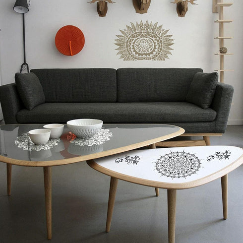 9 Pack Large Reusable Stencil Mandala Stencil Laser Cut Painting Template for Wood Wall Floor Tile Fabric Crafts Furniture Stencils Painting(12x12...