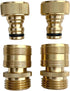 Quick Connector Garden Hose Fittings (2 Pack) - Leak Free - 3/4" Snap-On Water Hose Adapter for Quick Release - Solid Brass - Quick Connection Gar...