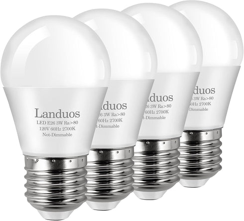 LED Bulb 3W 25 Watt Equivalent, Night Stand Bulb Table Lamp Bulb A15 Light Bulbs Warm White 2700K LED Energy Saving E26 Medium Screw Base for Home...