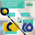 CHOMP! Microfiber Mop Refill Pack: 5 Minute CleanWalls 2-pak Giant Noodle Blue Duster Reusable Washable, Window/Door Frame Cleaner and Baseboard D...