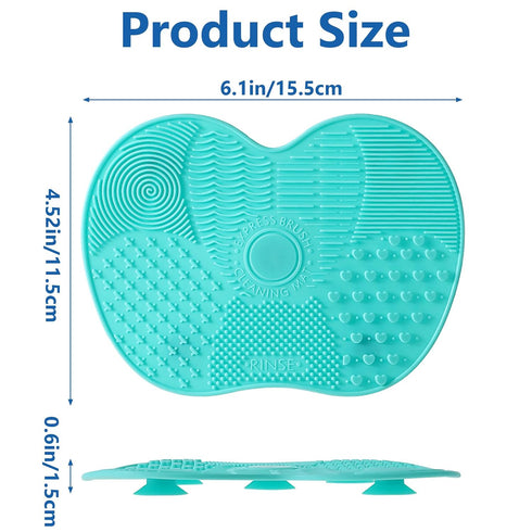 Makeup Brush Cleaner Mat Silicone Pad 2 Pcs Cosmetic Clean Brush Washing Tool Portable Suction Cup Rinse Color Removal Box Beauty Blender Multifun...
