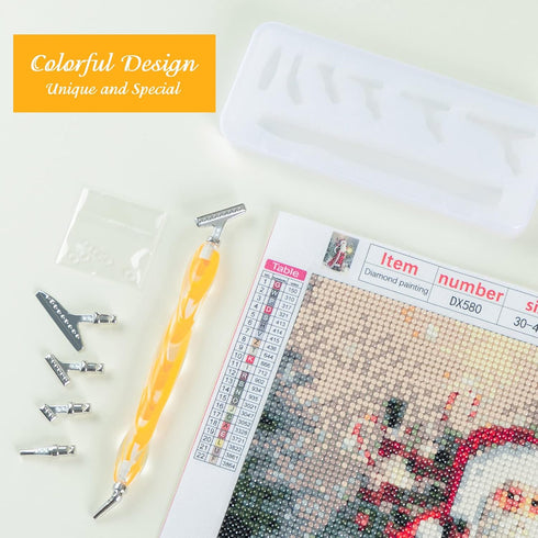 Sonsage Diamond Art Painting Resin Pen DIY 5D Orange Diamond Art Accessories and Tools Metal Tips Ergonomic Multi Refillable Applicator Holder Sup...