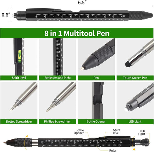Gift for Men Tools for Men 2Pc Pen Set,Multi-Function Tool Pen Very Cool Gifts for Men, Suitable for All Kinds of Creative Tools for Men on Holida...