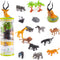 Mini Wild Animals 15-Pcs Figure Set | Realistic Sensory Tube Playset for Toddlers 3-5, Party Favors...