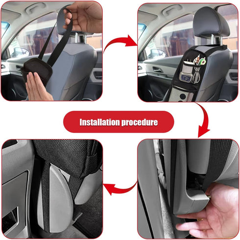Car Seat Storage Hanging Bag, Multi-Pocket Seat Side Organizer, Car Multifunctional Storage Mesh Net Pocket, Can Hold Mobile Phone, Wallet, Glasse...