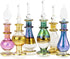 NileCart Egyptian Perfume Bottles 6 Pack Size 2” Hand Blown With Handmade Golden Egyptian Decoration For Perfumes Oil & Essential Oils....