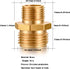 Garden Hose Fittings Connectors Adapter Solid brass Brass Repair Male to Male faucet leader coupler dual water hose connector(3/4" GHT Male to 1/2...