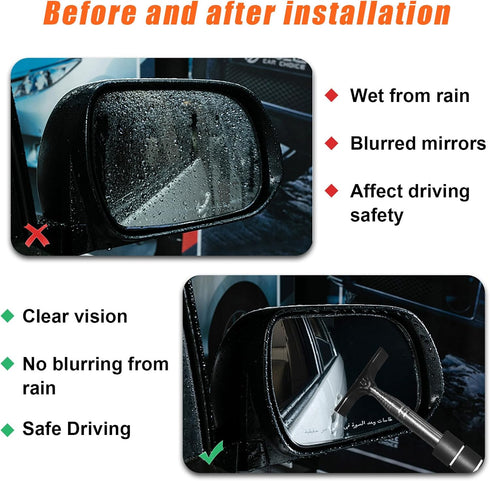 Car Side Mirror Squeegee, 35.6'' Retractable Rearview Mirror Wiper, Mini Portable Auto Window Squeegee Cleaner, Universal Vehicle Glass Cleaning T...