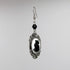 Black Cat Cameo In Silver Finish Frame Dangle Earrings with Black Bead...