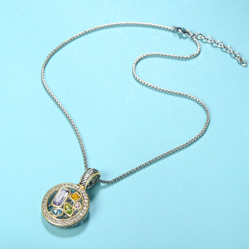 UNY Luxury Cable Wire Pendant Box Chain Necklace Women Fashion Jewelry Multi CZ Unique Present Gifts Designer Inspired...