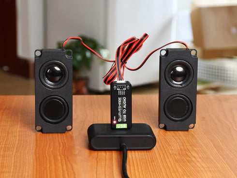 Waveshare USB Sound Card for Raspberry Pi/Jetson Nano USB Audio Module External Audio Converter Recording and Playback Support Stereo Codec Onboar...